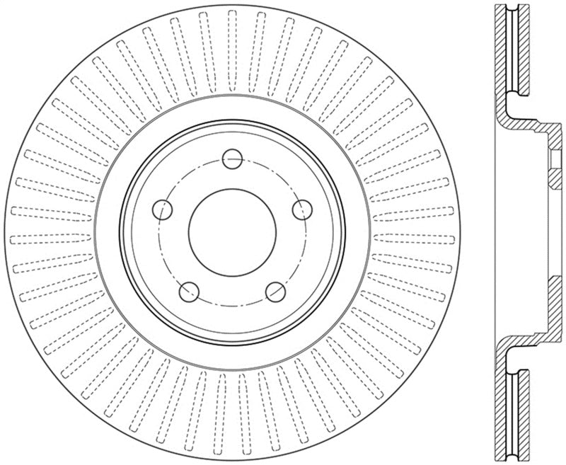 StopTech 14+ Ford Focus ST w/ 335mm Brakes Front Right Slotted & Drilled Rotor