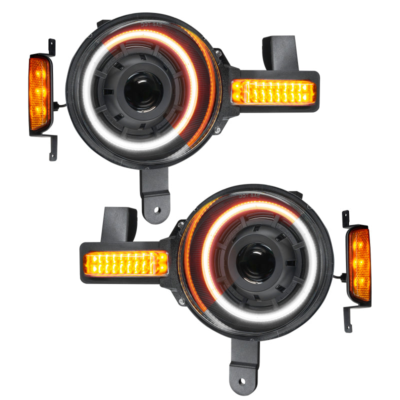Oracle 2021+ Ford Bronco Oculus Bi-LED Projector Headlights - Amber/White Switchback SEE WARRANTY