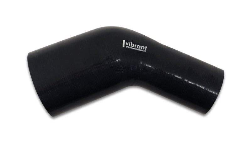 Vibrant 3.00in x 4.00in In/Out 45 Degree Black Silicone Transition Hose