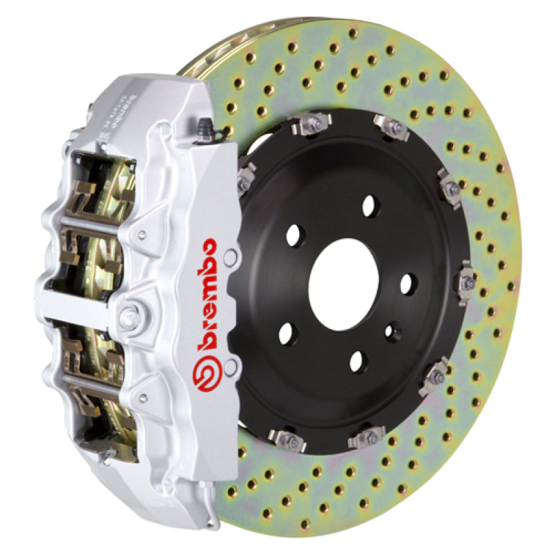 Brembo 03-08 SL500 Front GT BBK 8 Piston Cast 380x34 2pc Rotor Drilled-Silver