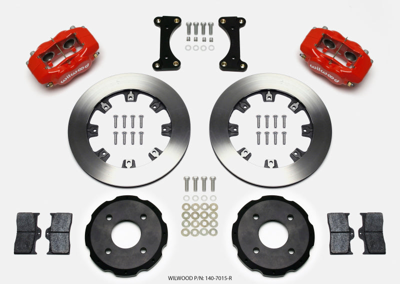 Wilwood Forged Dynalite Front Hat Kit 12.19in Drilled Red 2002 Mitsubishi Lancer