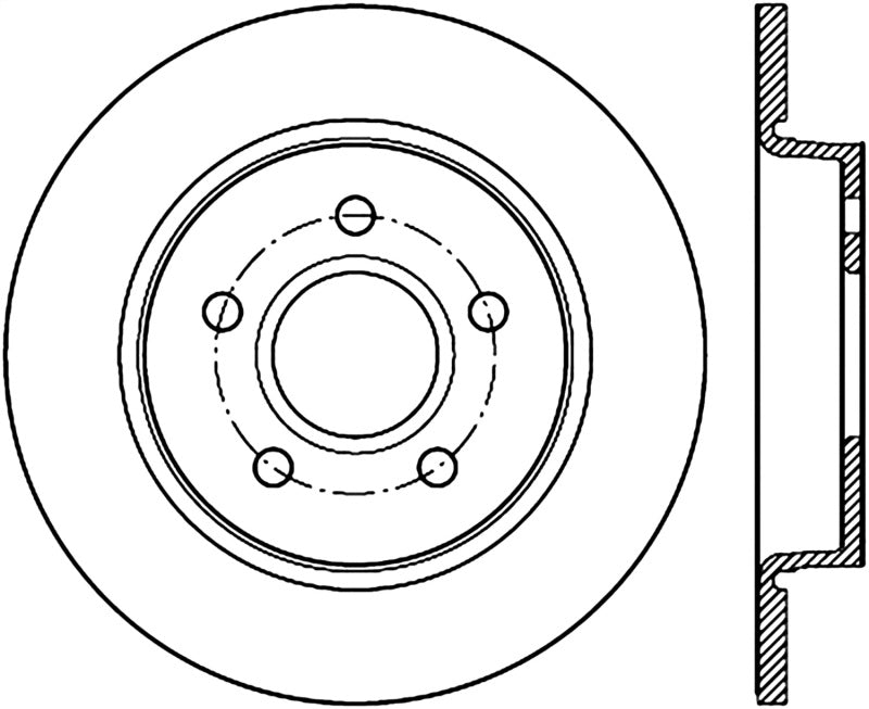 StopTech 13 Ford Focus ST Slotted Right Rear Rotor