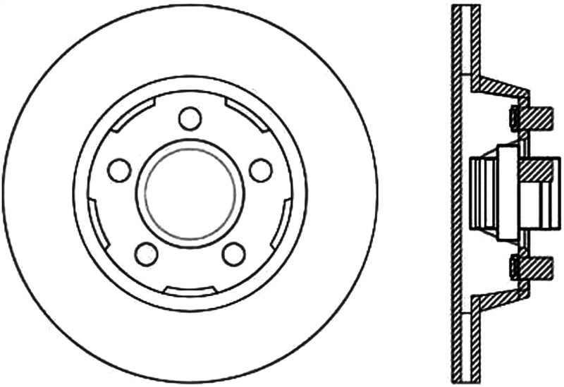 StopTech 64-67 Ford Mustang Cryo Slotted Front Right Sport Brake Rotor
